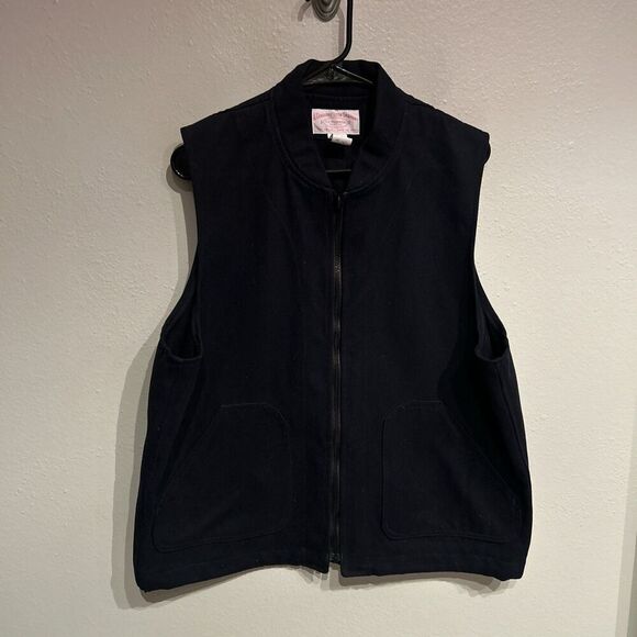 Filson Mens Large Cotton Vest Blue Full Zip Made In USA - Picture 1 of 7